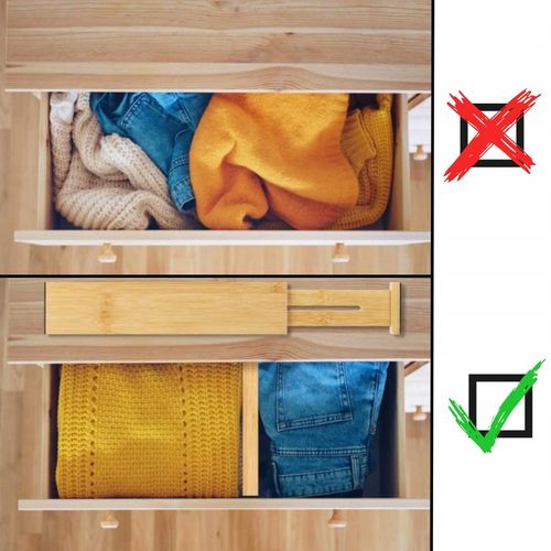 Przegrody do szuflad rozsuwane bambusowe organizer separator na Arena.pl