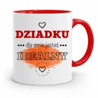 Kubek Czerwony Na Dzień Dziadka Jesteś Idealny Z Nadrukiem Ze Zdjęciem