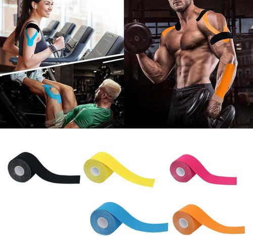 Taśmy kinezjologiczne elastyczne 50mmx5m zestaw 5 kolorowych na Arena.pl