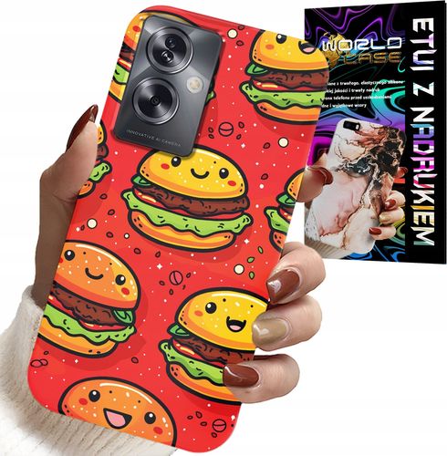 ETUI DO OPPO A79 5G - SŁODKIE UŚMIECHNIĘTE BURGERY POKROWIEC na Arena.pl