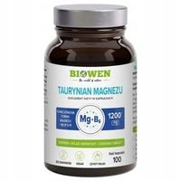 Biowen TAURYNIAN MAGNEZU z WITAMINA B6 100 kapsułek SERCE SKURCZE zmęczenie