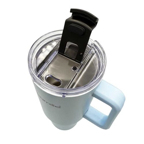 stalowy kubek termiczny termos 1200ml z rączką i słomką km-2174 na Arena.pl