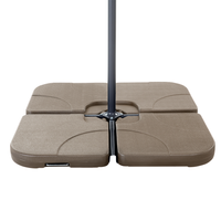 Zestaw 4 obciążników do parasola ogrodowego brązowy CARIA