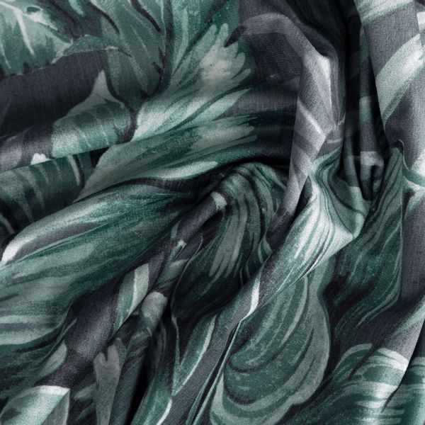 Zasłona gotowa na przelotkach PALERMO 140x250 zielona w liście zdjęcie 9