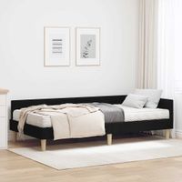 Rama Łóżka Narożnego z Materacem 2 pcs Zielony tkanina