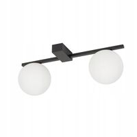 Lampa Ścienna Do Pokoju Domu Kinkiet PIK Czarny Biały Szklany Klosz 2xG9