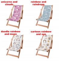 Leżak Dziecięcy Drewniany Plażowy dla Dzieci Dziecka Ogrodowy z Regulacją