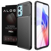 etui do realme 9i alogy rugged armor obudowa tpu carbon black + szkło