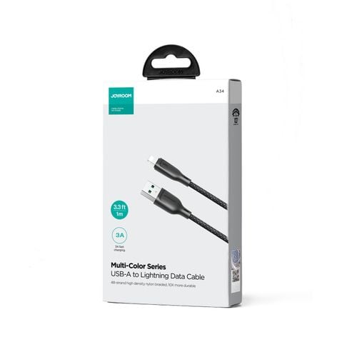 kabel przewód do iphone multi-color series usb-a - lightning 3a 1m czarny na Arena.pl