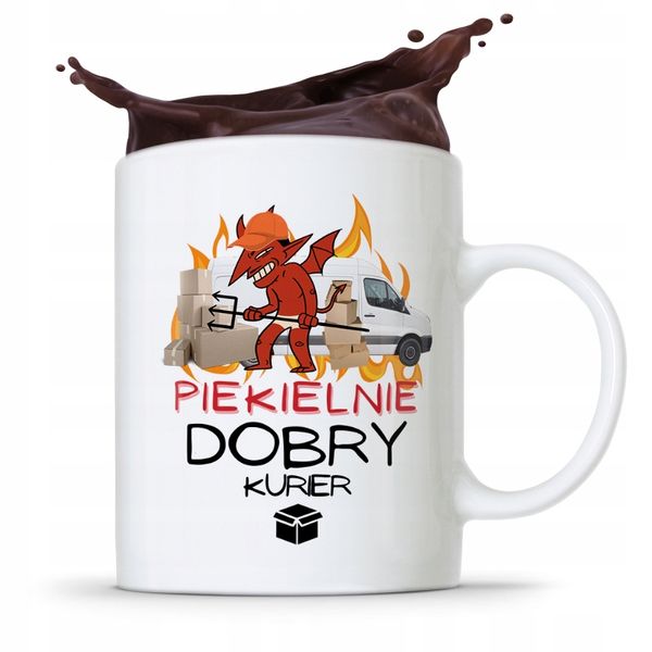 Kubek Prezent Dla Kuriera Piekielnie Dobry Prezent Z Nadrukiem Ze Zdjęciem zdjęcie 1
