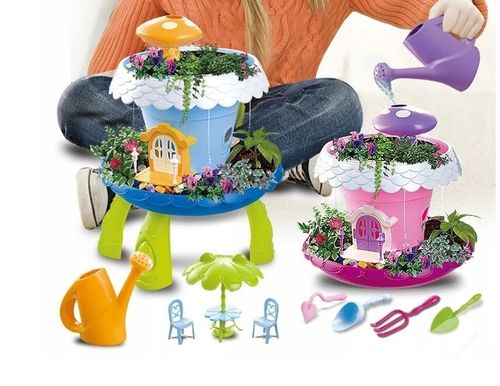 MAGICZNY DOMEK OGRÓD WRÓŻKI Uprawa Roślin KWIATY KONEWKA NASIONA STOLIK ++ na Arena.pl