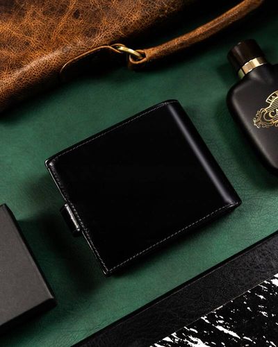 duży, skórzany portfel męski na zatrzask - rovicky na Arena.pl