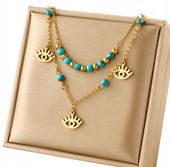 Naszyjnik Złoty Celebrytka Damski 18K Pozłacany Boho 316L Stal Chirurgiczna