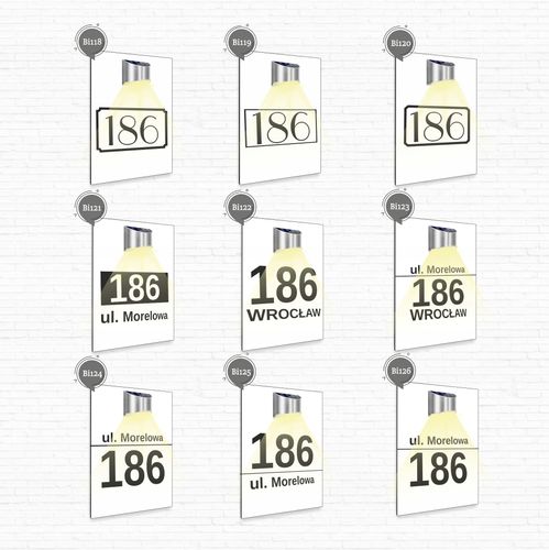 duża biała TABLICZKA lampka solarna ADRESOWA różne wzory dibond 40x30 na Arena.pl