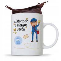Kubek Prezent Dla Listonosza O Złotym Sercu Z Nadrukiem Ze Zdjęciem