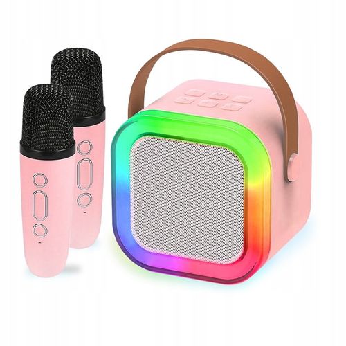 ZESTAW GŁOŚNIK BLUETOOTH PRZENOŚNY KARAOKE RGB 2 MIKROFONY USB SD MINI JACK na Arena.pl