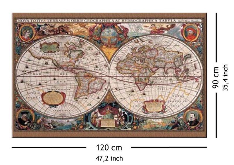 17Th Century World Map - Obraz na płótnie 120x90 zdjęcie 6