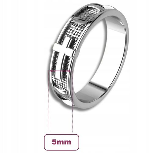 Obrączka RÓŻANIEC Na Palec Srebro pr. 925 Pierścionek Rodowany | r. 27 na Arena.pl