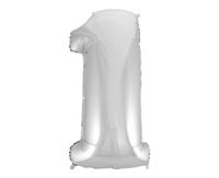 BALON FOLIOWY CYFRA 1 SREBRNA 92 CM GODAN