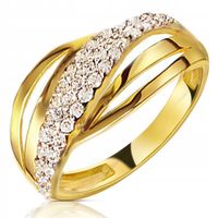 ZŁOTY PIERŚCIONEK ZARĘCZYNOWY 585 14K CYRKONIA r17