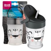 LOVI Kubek ze słomką junior 250ml Salt & Pepper