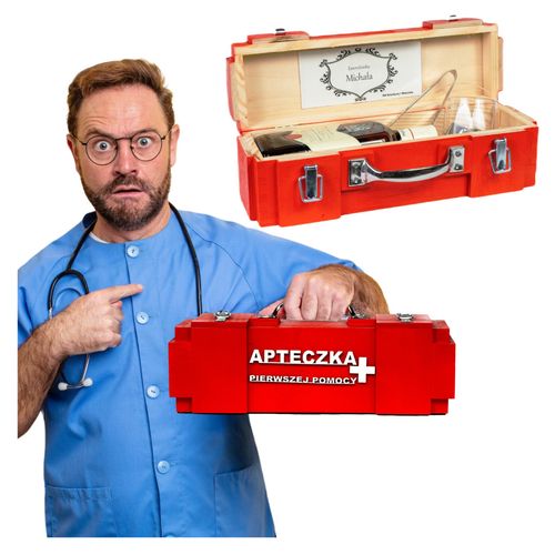 PREZENT DLA LEKARZA pielęgniarki Masywna Mocna drewniana skrzynka akcesoria na Arena.pl