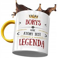 Kubek Żółty Dla Borysa Kolegi Męża Na Prezent Z Nadrukiem Ze Zdjęciem