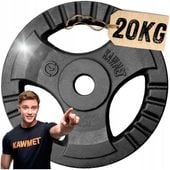 Obciążenie żeliwne 20 kg talerz kierownica do ćwiczeń siłownia KAWMET 30mm