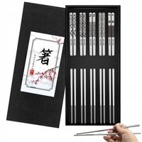 Pałeczki PREMIUM stal nierdzewna 5 par SREBRNE