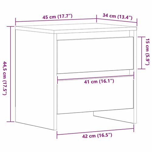 Szafka Nocna z szufladą Czarny dąb 45 x 34 x 44.5 cm na Arena.pl