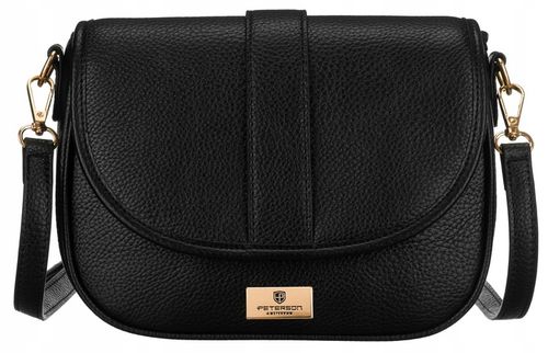Torebka damska listonoszka PETERSON czarna modna miejska na długim pasku na Arena.pl
