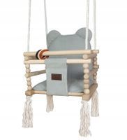 Emaga Huśtawka Drewniana Dla Dzieci Velvet MIŚ 170 cm