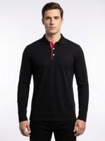 Koszulka polo z długim rękawem czarna bawełniana męska Pako Jeans S