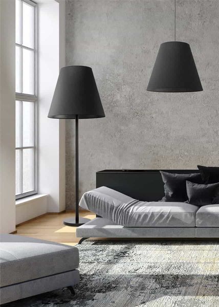 Podłogowa lampa do sypialni Moss 9736 Nowodvorski abażurowa czarna zdjęcie 4