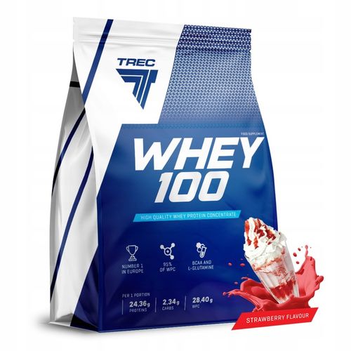 PYSZNE BIAŁKO WPC Trec Whey 100 900g PROTEINY NA MASĘ MIĘŚNIE DO TRENINGU na Arena.pl