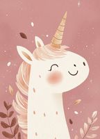 Plakat 13x18cm Wzory dla Dzieci, Dziewczynki Do Domu - Jednorożec