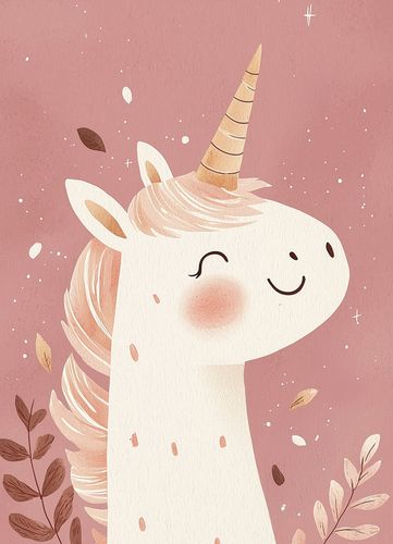 Plakat 13x18cm Wzory dla Dzieci, Dziewczynki Do Domu - Jednorożec na Arena.pl