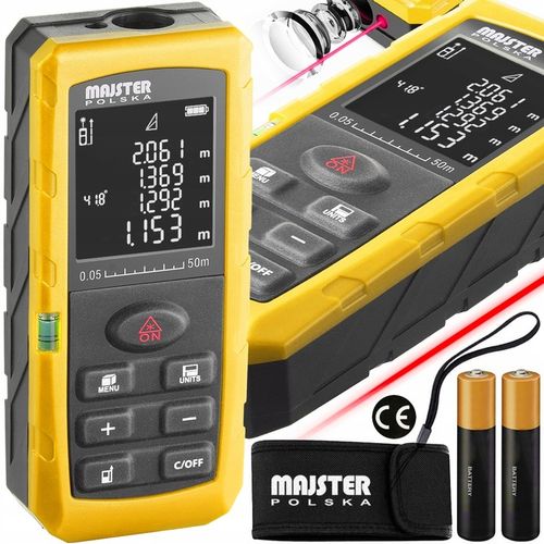 DALMIERZ LASEROWY MIERNIK ODLEGŁOŚCI CYFROWY 50M POZIOMICA KĄTOMIERZ na Arena.pl