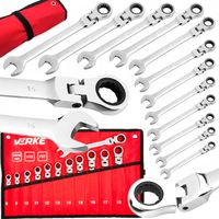 KLUCZE PŁASKO OCZKOWE Z GRZECHOTKĄ PRZEGUBEM ŁAMANE ZESTAW KLUCZY PŁASKICH