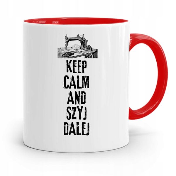 Kubek Czerwony Krawca Krawcowej And Szyj Dalej Z Nadrukiem Ze Zdjęciem zdjęcie 1