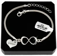 BRANSOLETKA SREBRNA DAMSKA NIESKOŃCZONOŚĆ SERCE + GRAWER NA PREZENT