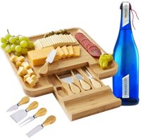 Deska bambusowa do serwowania serów i wędlin + noże