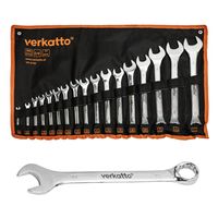 Klucze płasko-oczkowe 17 szt Etui Rzep 6-32 mm