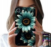 ETUI DO IPHONE 7 / 8 / SE2 - NIEBIESKA GERBERA STOKROTKA KWIAT +FOLIA