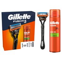 Gillette Fusion zestaw podarunkowy maszynka do golenia + żel do golenia