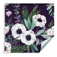 Tapeta Piękne Kwitnące Zawilce Kwiaty Liście Rośliny do Salonu