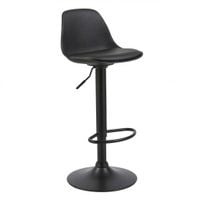 Hoker Toronto Czarny – Krzesło barowe obrotowe czarny mat regulowane