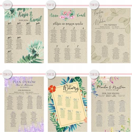 Plan stołów weselnych gości wesele tablica 100x70 na Arena.pl