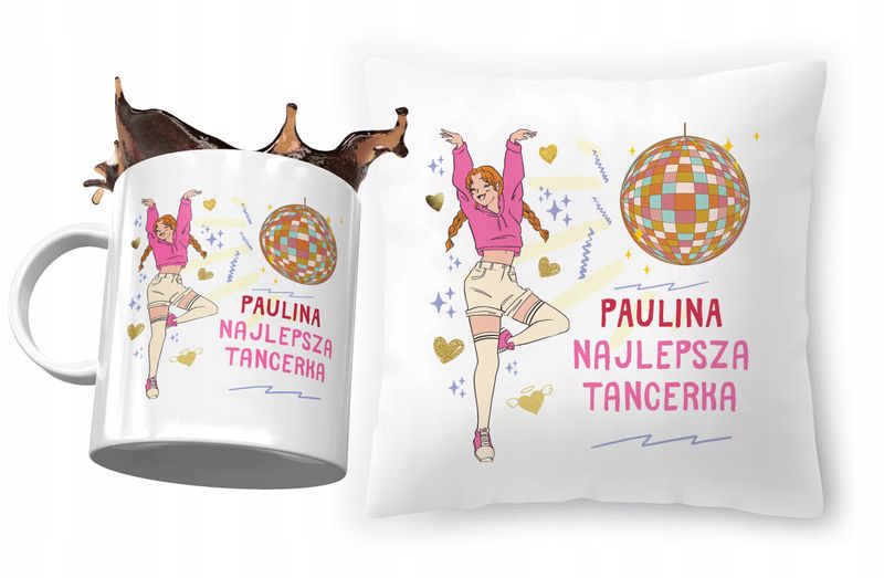 Zestaw Dla Pauliny Poduszka + Kubek Dla Dziecka Z Nadrukiem Ze Zdjęciem zdjęcie 1