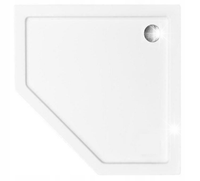 BRODZIK NAROŻNY 90x90 cm NISKI 5 cm BIAŁY Z SYFONEM REA DIAMOND WHITE